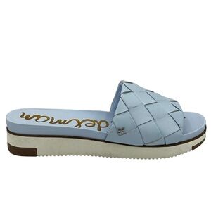 NEW SAM EDELMAN Women's Adaley Woven Platform Sport Slides In Riviera Blue
